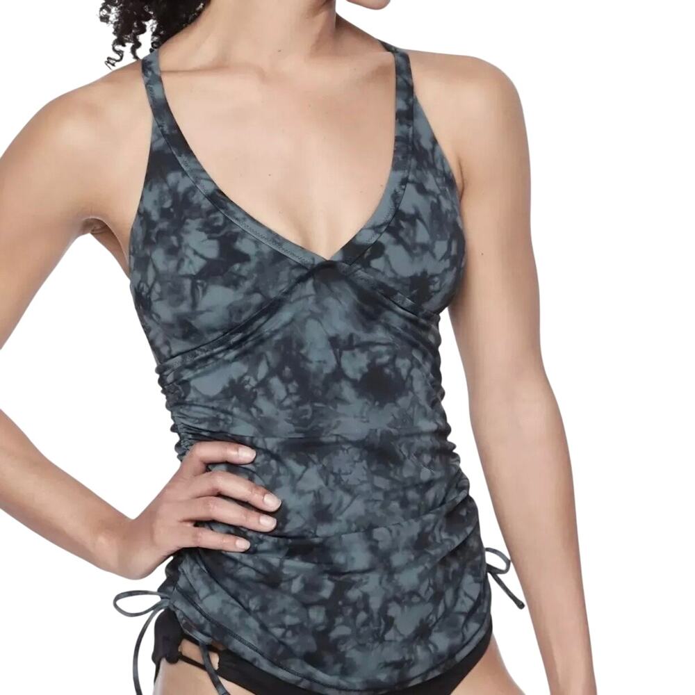 Athleta Shadow Dye Side Scrunch Swim Tank Tankini Size XS